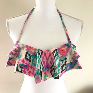 Cute multi color swim top - size M